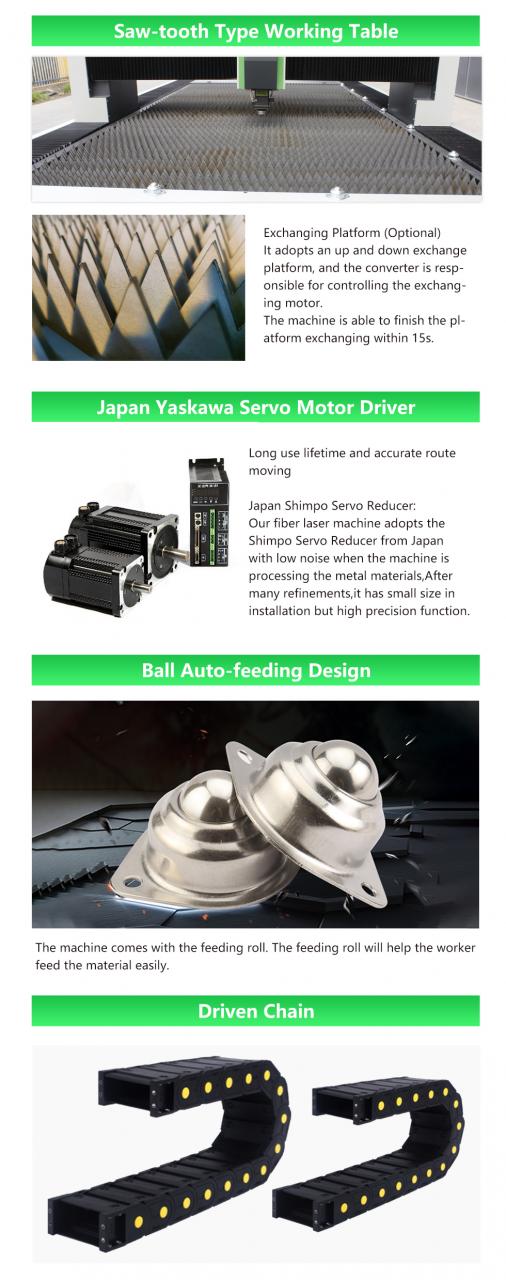 Hiilirauta-alumiinimetalli ruostumaton teräs Cnc-kuitu laserleikkauskone