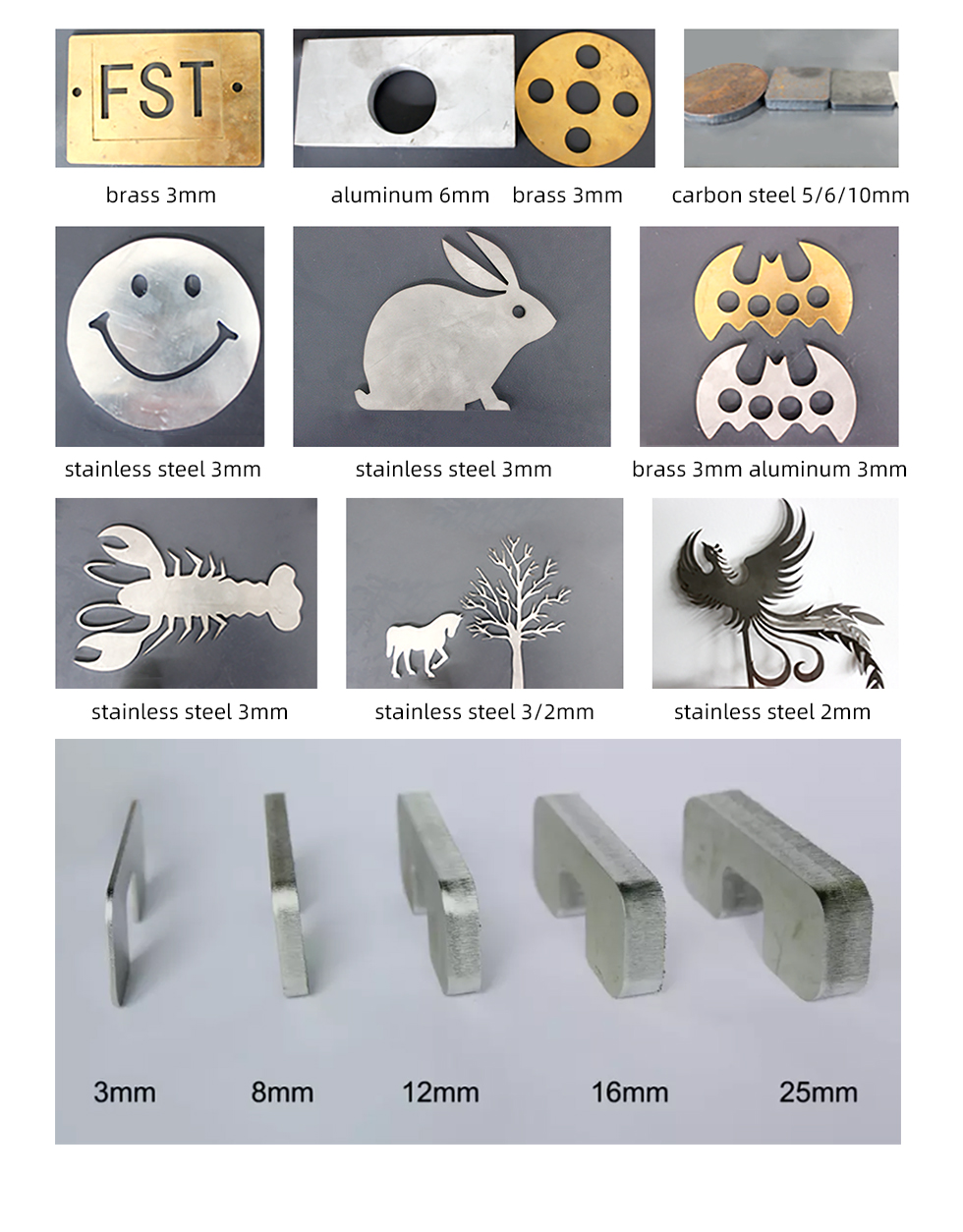 Hiilirauta-alumiinimetalli ruostumaton teräs Cnc-kuitu laserleikkauskone