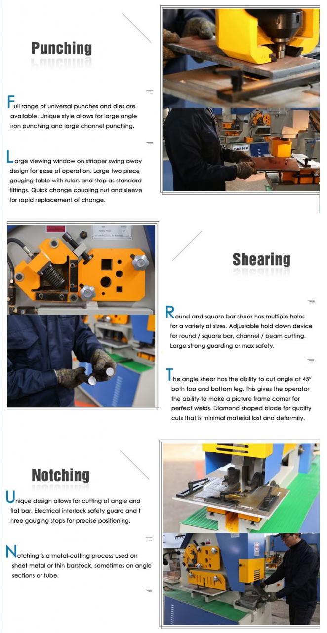 Hydraulinen Ironworker 25 Ton Käsityökalut Hydraulinen yhdistetty lävistys- ja leikkauskone