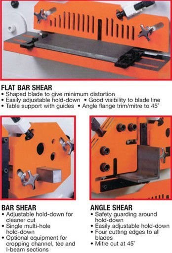 Q35y Series Multifunctional Hydraulic Iron Worker Combined Shearing And Punching Machine Q35y-sarjan monitoiminen hydraulinen rautatyöntekijä yhdistetty leikkaus- ja lävistyskone